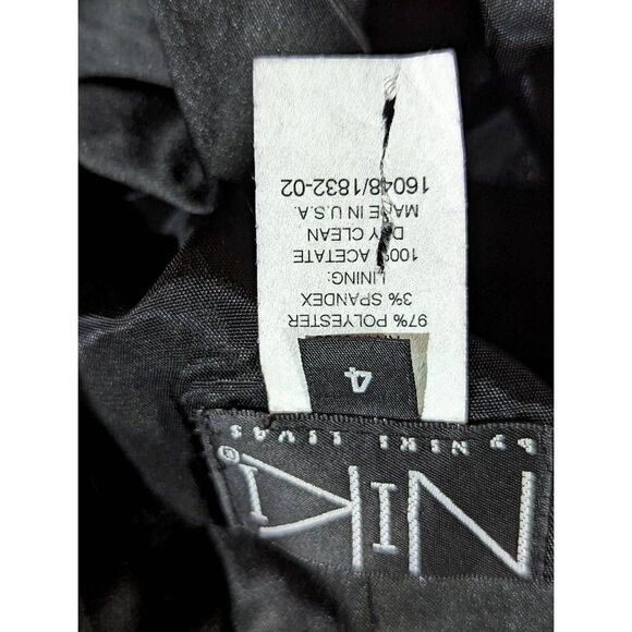 Niki by Niki Lavis Women's Black Satin Sleeveless Mini Dress Size 4 NWT - Picture 3 of 8